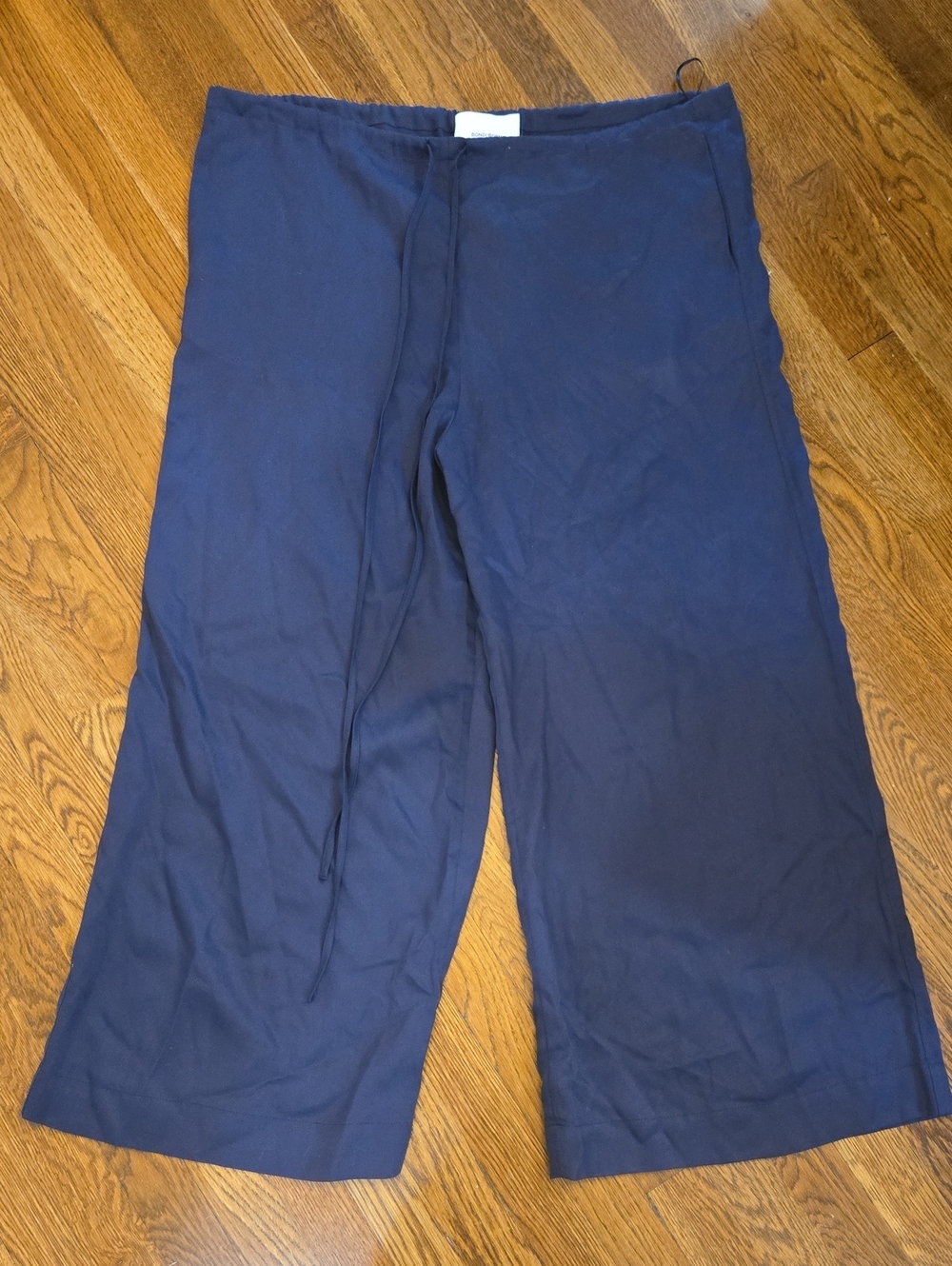 BONDI BORN Navy Wide-Leg Drawstring Lounge Pants Size XL